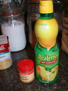 Schilling Curry Powder and ReaLemon lemon juice